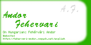 andor fehervari business card